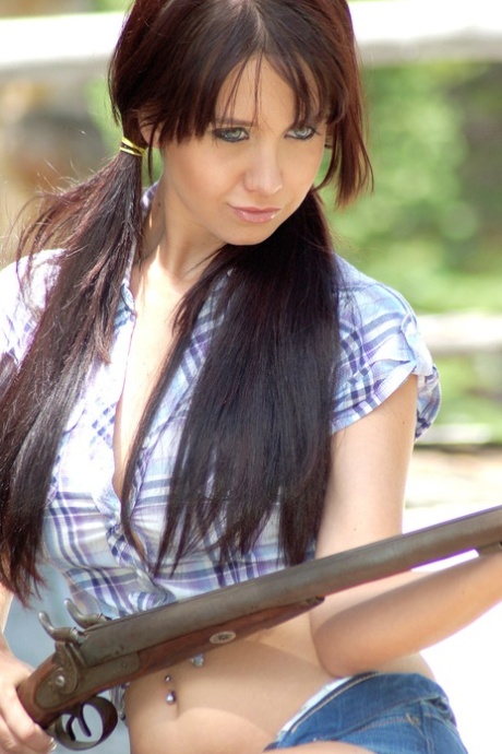 Teen first timer Chrissy gets totally naked at a hunting cabin