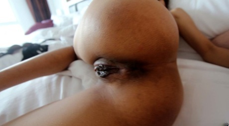 Thin Thai girl gets naked and fucked by a Farang from a POV perspective