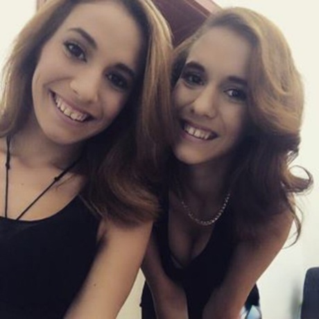 Twin girls takes self shots while clothed and in lingerie