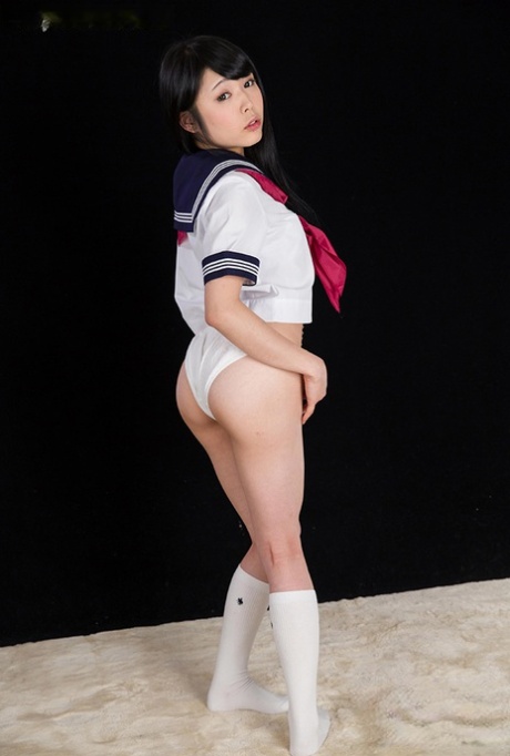 Japanese cutie is forced to suck cock while rope bound in sailor uniform