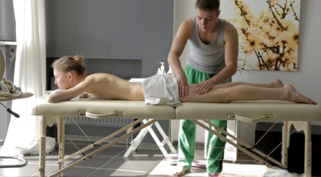 Hardcore massage with a busty young amateur teen girl Eva