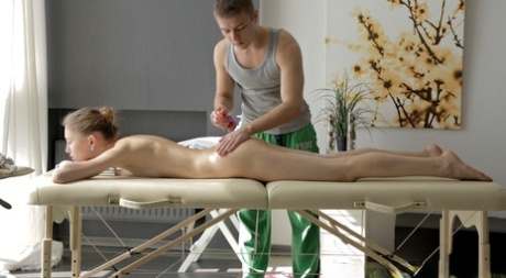 Hardcore massage with a busty young amateur teen girl Eva