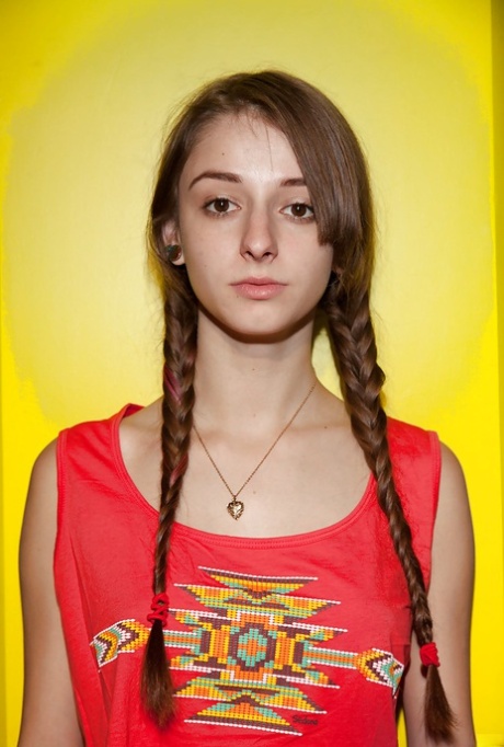 Innocent teen with pigtails Willow Hayes having fun in yoga pants