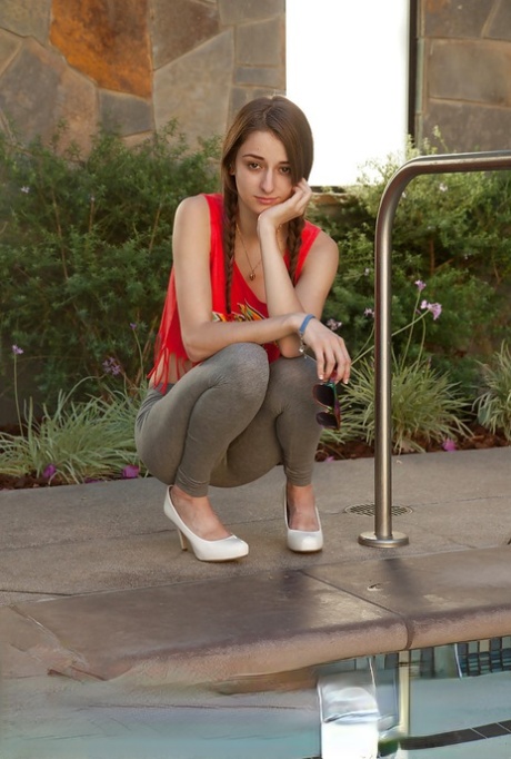 Innocent teen with pigtails Willow Hayes having fun in yoga pants