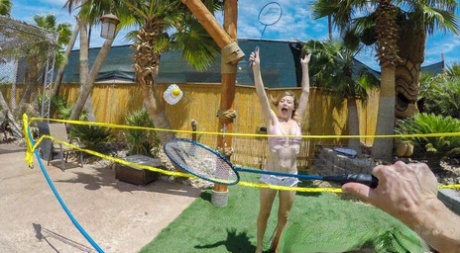 Delicious blonde Mia Collins screws her badminton partner in POV