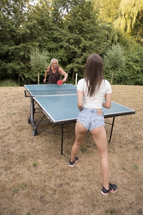 Teens Amaris & Sasha Sparrow get boned by their old table tennis coach