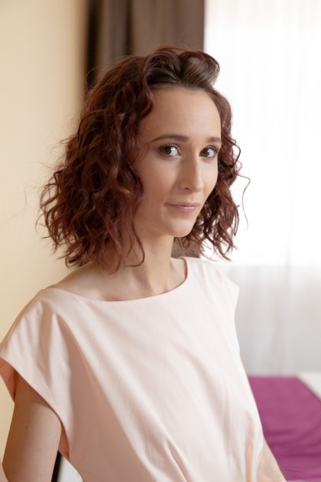 Curly-haired teen Miss Nimpho gets her booty dicked & her face jizzed