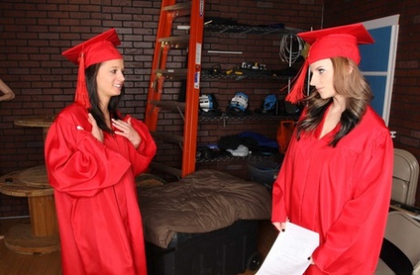 Haley Cummings gets her big tits fucked by Mr Sins at the graduation ceremony