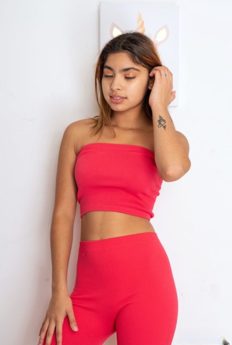Adorable Latina teen Hazel Heart all all fours spreading her big ass cheeks
