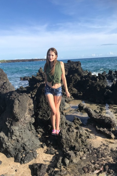 Skinny teen Kyler Quinn flashes her intimate parts in a public compilation