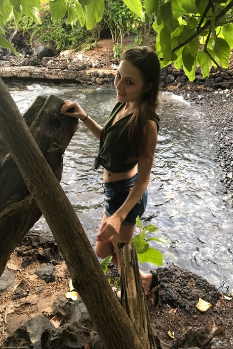 Skinny teen Kyler Quinn flashes her intimate parts in a public compilation