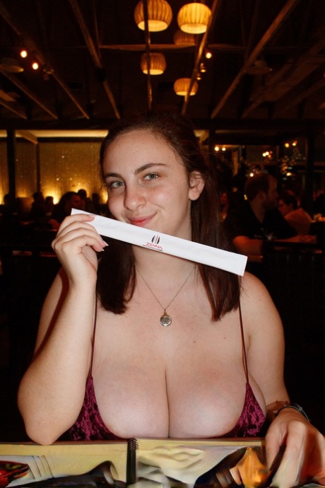 Chubby American babe Milly Marks teases with her extra-large natural tits