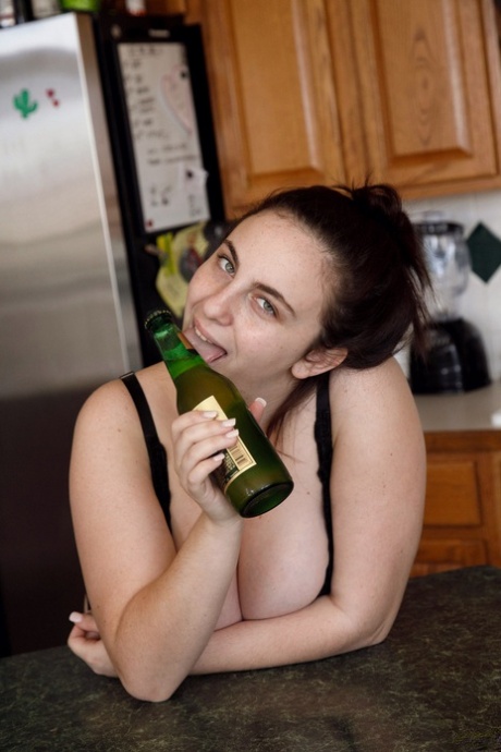 Chubby American babe Milly Marks teases with her extra-large natural tits