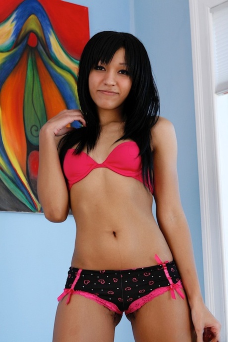 Petite Latina Tess Morgan gets her hairy pussy slammed by a hard dick