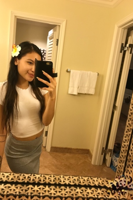 Asian teen Zaya Cassidy poses in sexy outfits before & after getting pregnant