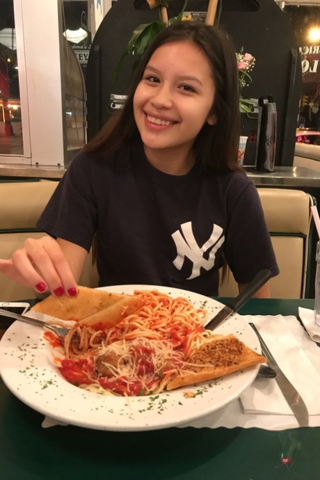 Asian teen Zaya Cassidy poses in sexy outfits before & after getting pregnant
