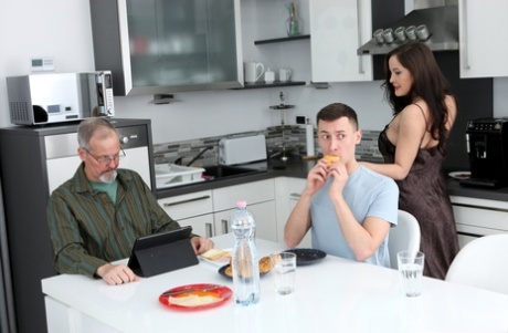 Hot mom Dolly Diore fucks her stepson and lets him cum in her mouth