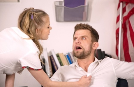 Naughty schoolgirl Coco Lovelock has hardcore sex with a hung teacher in class
